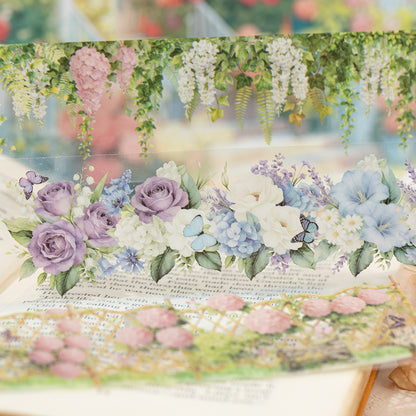 [2603-143] Floral Background PET Tape Stickers 2 Styles