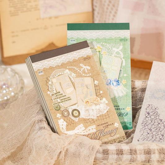[2603-115] Vintage Mesh Journal Collage Sticker Book 2 Styles