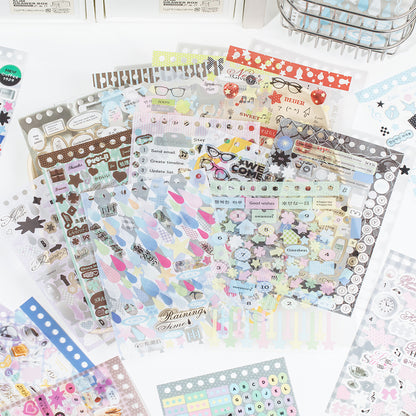 [2601-220] Falling Rain Series PET Spiral Journal Sticker Book 30 Sheets