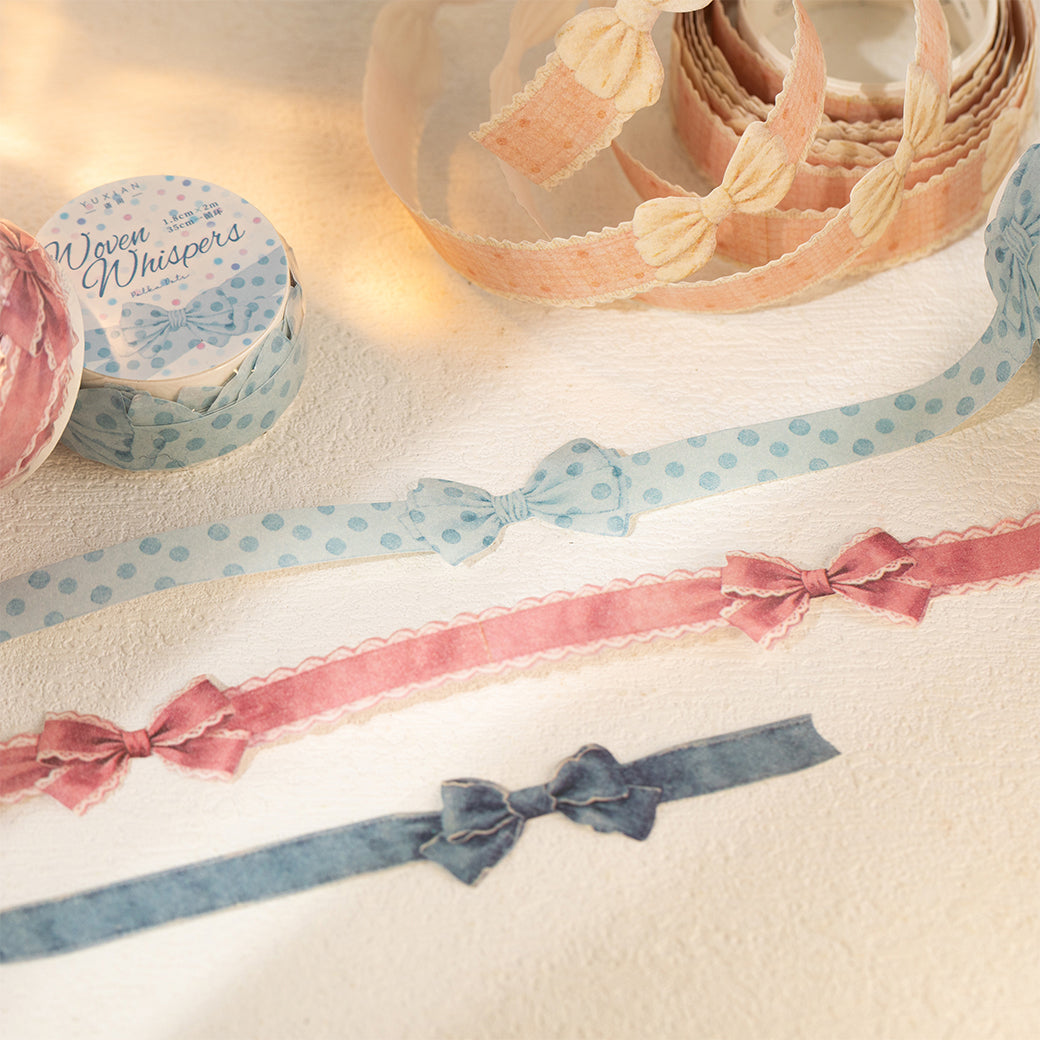 [2601-223] Woven Whisper Series Die Cut Washi Tape Journal Decoration Set 6 Styles