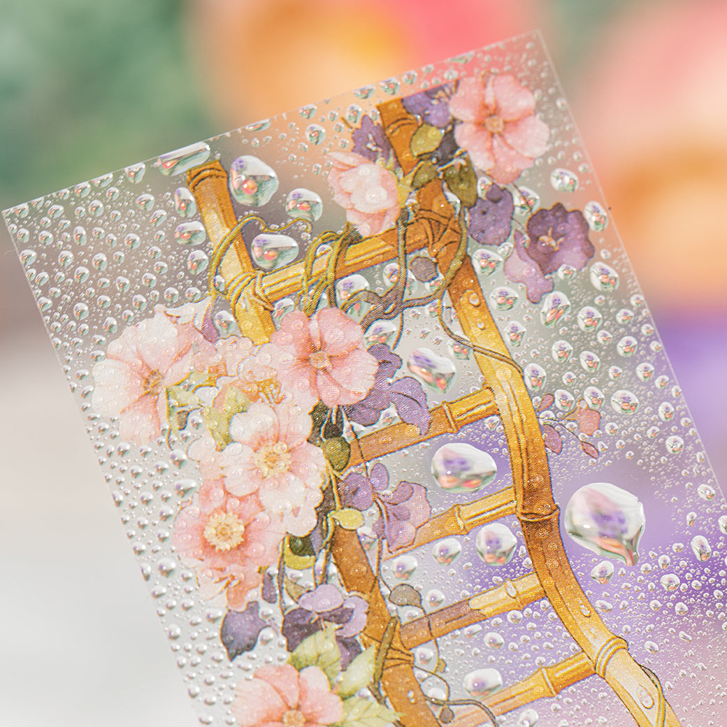 [2603-143] Floral Background PET Tape Stickers 2 Styles