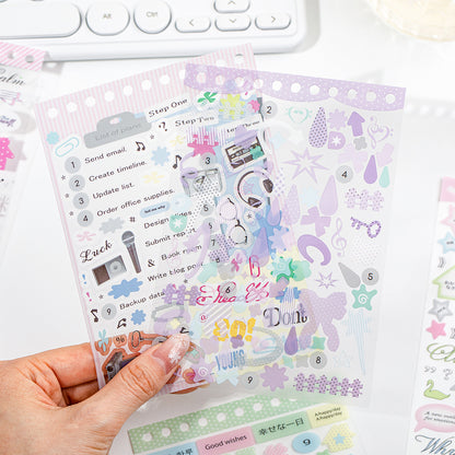 [2601-220] Falling Rain Series PET Spiral Journal Sticker Book 30 Sheets