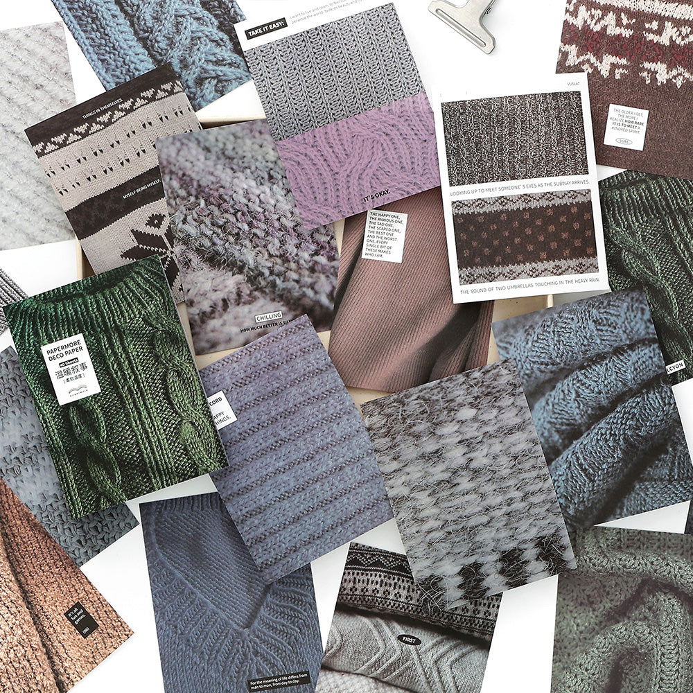 [2601-162] Soft Texture – Vintage Yarn Pattern Paper Pack (4 Designs)