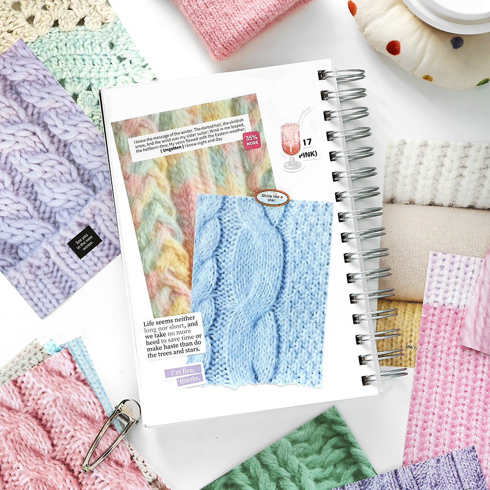 [2601-162] Soft Texture – Vintage Yarn Pattern Paper Pack (4 Designs)