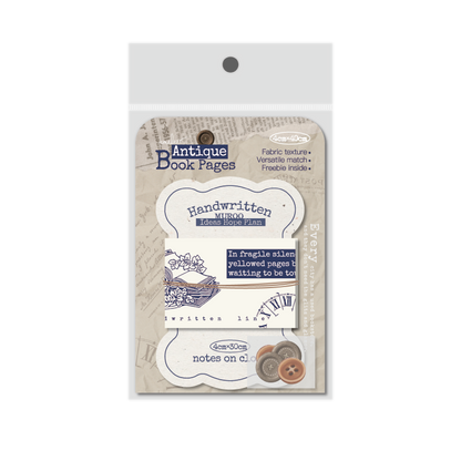 [2601-206] Handwritten Fabric Button Pack 4 Styles