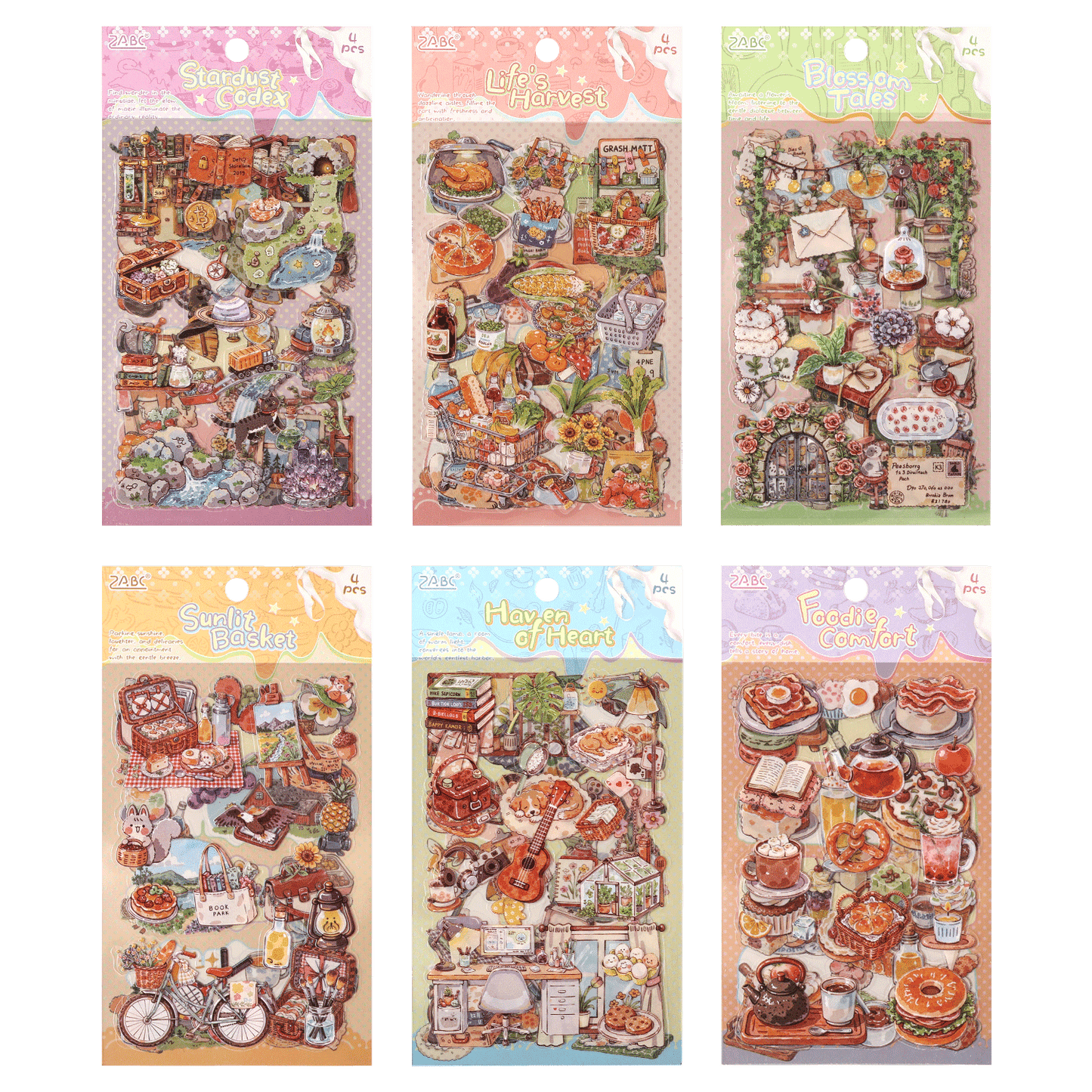 [2603-020] PET Food and Lifestyle Sheet Stickers 4 Sheets