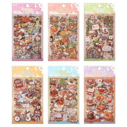 [2603-020] PET Food and Lifestyle Sheet Stickers 4 Sheets