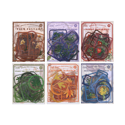 [2603-063] Transparent Vintage Floral Stickers 6 Styles