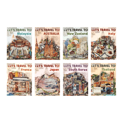 [2603-049] World Travel PET Stickers 20 Pieces 8 Styles