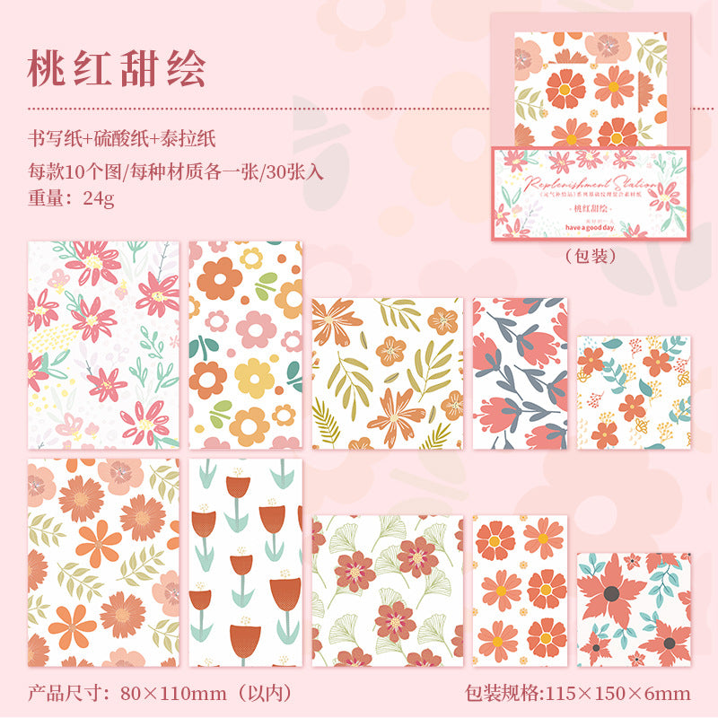 [2603-109] Pastel Texture Journal Collage Paper 8 Styles