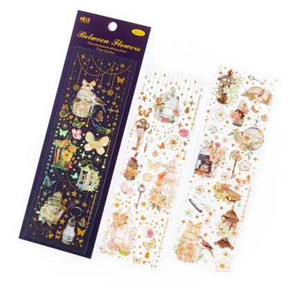 [2602-019] Vintage Gold Foil Sticker Set 4 Styles