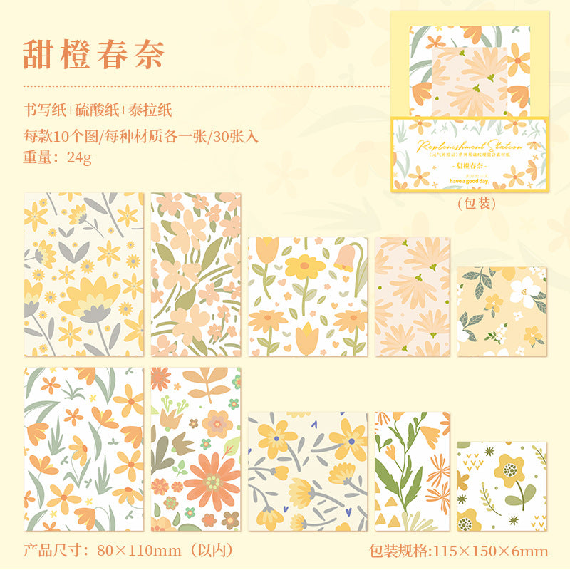 [2603-109] Pastel Texture Journal Collage Paper 8 Styles