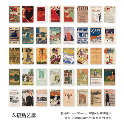 [2601-203] Vintage Book Collage Sticker Book 8 Styles