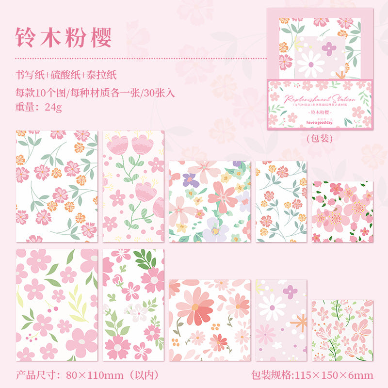 [2603-109] Pastel Texture Journal Collage Paper 8 Styles