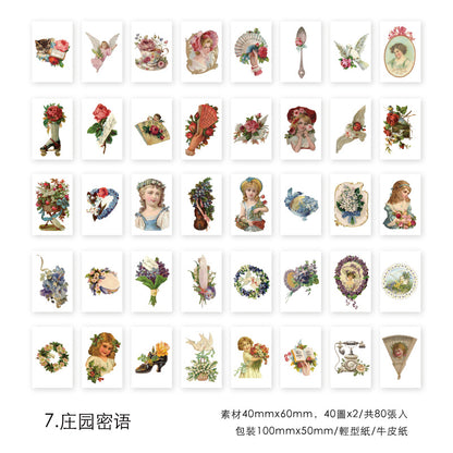 [2601-203] Vintage Book Collage Sticker Book 8 Styles