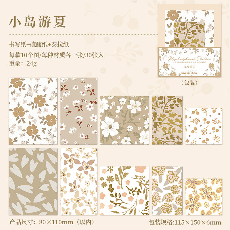 [2603-109] Pastel Texture Journal Collage Paper 8 Styles