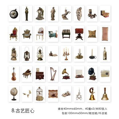 [2601-203] Vintage Book Collage Sticker Book 8 Styles